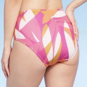 Kona Sol Abstract Print High Waist Bikini Bottom